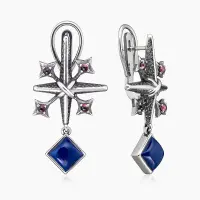 Серебряные серьги с лазуритом