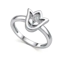 Кольцо из серебра с фианитами «Тюльпан»