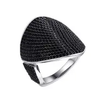 Кольцо из серебра «Черный элемент»