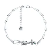 Браслет из серебра с фианитами «Ящерица» Браслет из серебра с фианитами «Ящерица»