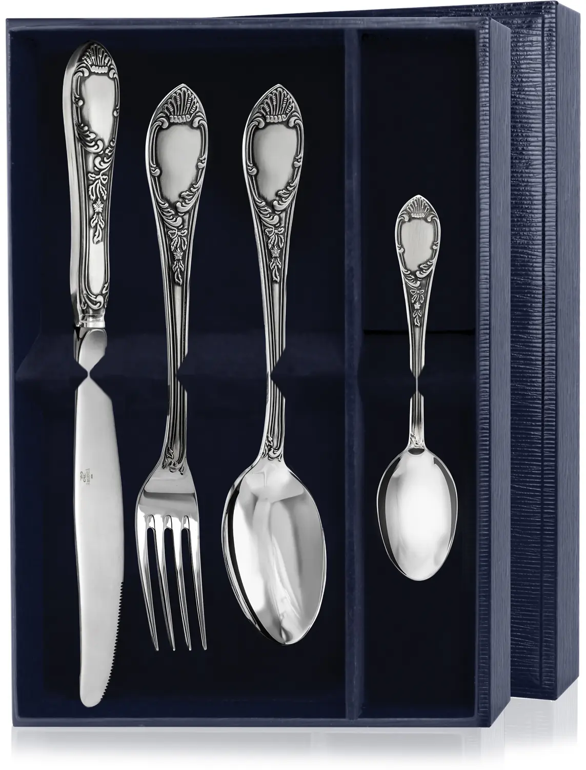 Серебряный набор столовый «Эгоист-Престиж» с чернением