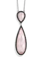 Серебряное колье с розовым кварцем, шпинелью м марказитами Swarovski Серебряное колье с розовым кварцем, шпинелью м марказитами Swarovski
