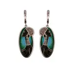 Серебряные серьги «Кения» с эмалью
