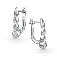 Серьги из серебра с бриллиантом Серьги из серебра с бриллиантом