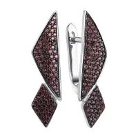 Серьги из серебра с фианитом