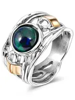 Серебряное кольцо с золотом и лазуритом