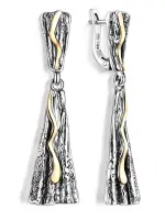 Серебряные серьги с золотом Серебряные серьги с золотом