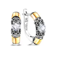 Серебряные серьги с фианитом
