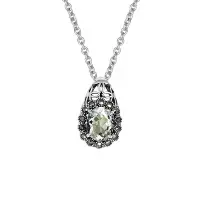 Серебряный кулон на цепи ALEXANDRE VASSILIEV с зеленым аметистом и марказитами Swarovski Серебряный кулон на цепи ALEXANDRE VASSILIEV с зеленым аметистом и марказитами Swarovski