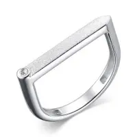 Кольцо из серебра с бриллиантом «Прямоугольник»