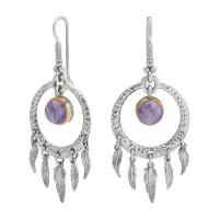 Серьги из серебра с чароитом