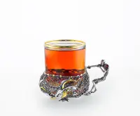 Серебряный подстаканник «Старик и невод»