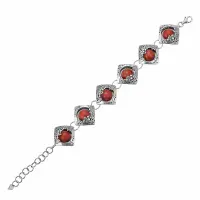 Серебряный браслет с кораллом Серебряный браслет с кораллом