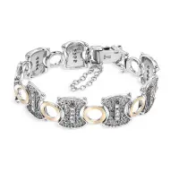 Браслет из серебра с фианитами и позолотой Браслет из серебра с фианитами и позолотой