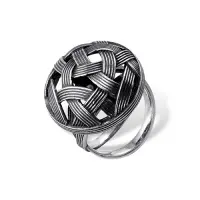 Кольцо из серебра «Клубок»