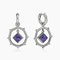 Cеребряные серьги с чароитом