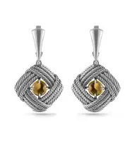 Серьги из серебра с кварцем «Крепко»