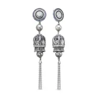 Серьги из серебра с жемчугом и фианитами