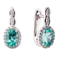 Серьги из серебра с фианитами и апатитом Серьги из серебра с фианитами и апатитом