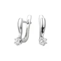 Серьги из серебра с бриллиантом Серьги из серебра с бриллиантом