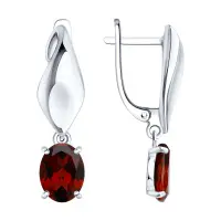 Серьги из серебра с гранатом Серьги из серебра с гранатом