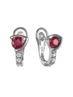 Серьги из серебра с натуральным рубином Серьги из серебра с натуральным рубином