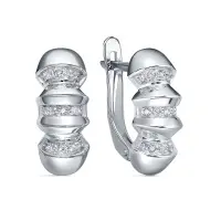 Серебряные серьги с фианитами