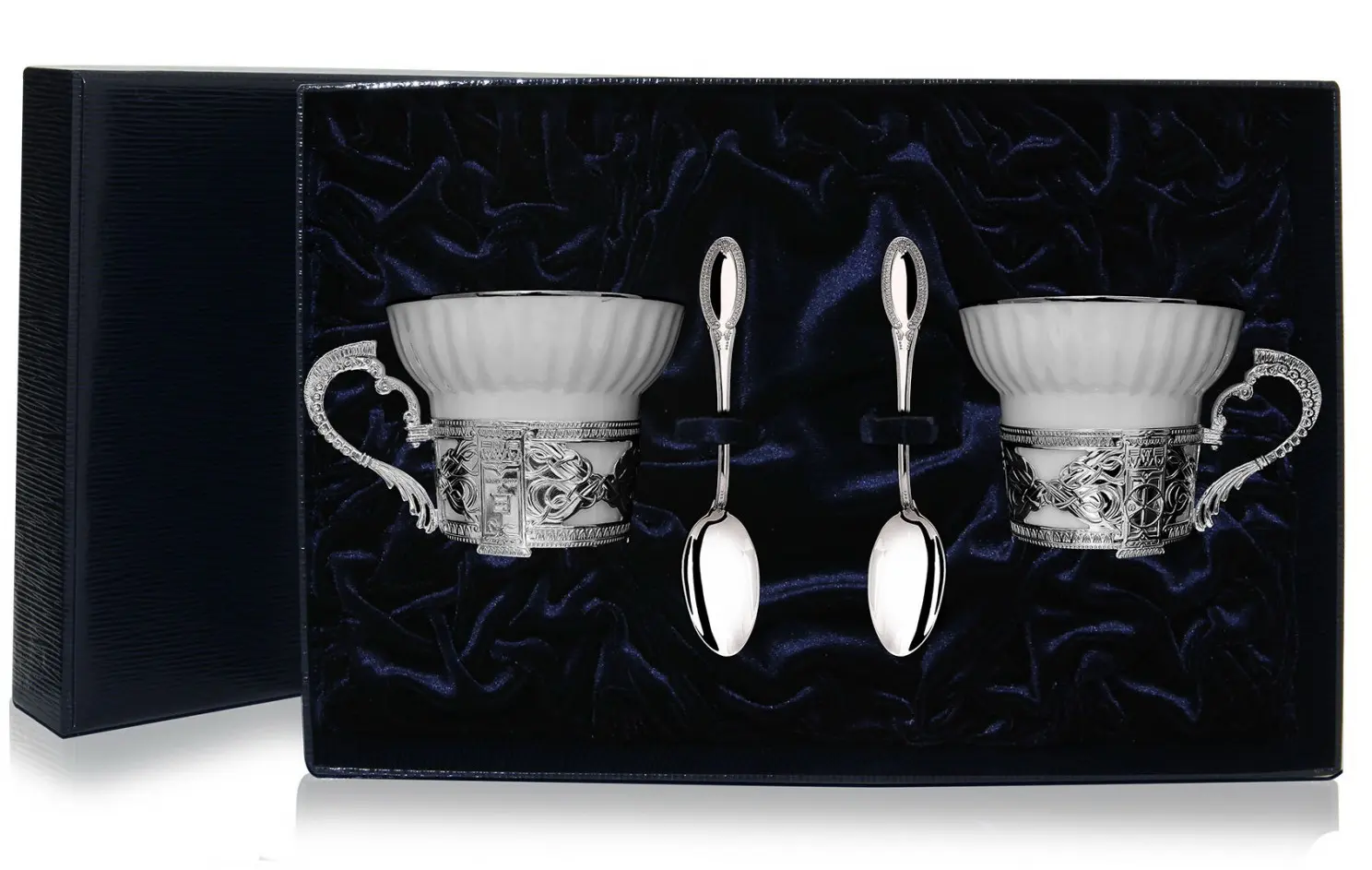 2 чашки чайные «Константин Великий» с ложками