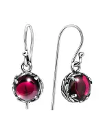 Серебряные серьги с гранатом Серебряные серьги с гранатом