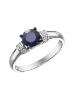 Серебряное кольцо с сапфиром «Мария» Серебряное кольцо с сапфиром «Мария»