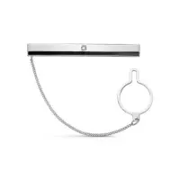 Зажим для галстука из серебра с эмалью и фианитом Зажим для галстука из серебра с эмалью и фианитом