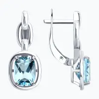 Серьги из серебра с топазом