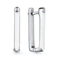 Серьги из серебра с бриллиантом «Прямоугольник»