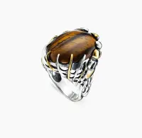 Серебряное кольцо с тигровым глазом «Саванна»