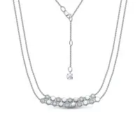 Серебряное колье с фианитами «Соты»