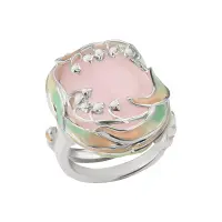 Кольцо из серебра с эмалью «Ландыши» Кольцо из серебра с эмалью «Ландыши»