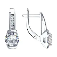 Серебряные серьги с фианитами