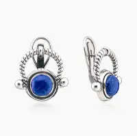 Серьги из серебра с камнем лазурит