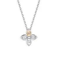 Серебряное колье с бриллиантом «Цветок»