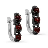 Серебряные серьги с гранатом