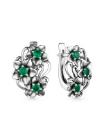 Серьги из серебра с агатом «Цветы» Серьги из серебра с агатом «Цветы»