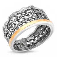 Серебряное кольцо с золотом