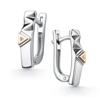 Серьги из серебра с бриллиантами и позолотой