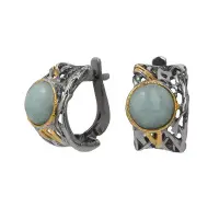 Серебряные серьги с аквамарином