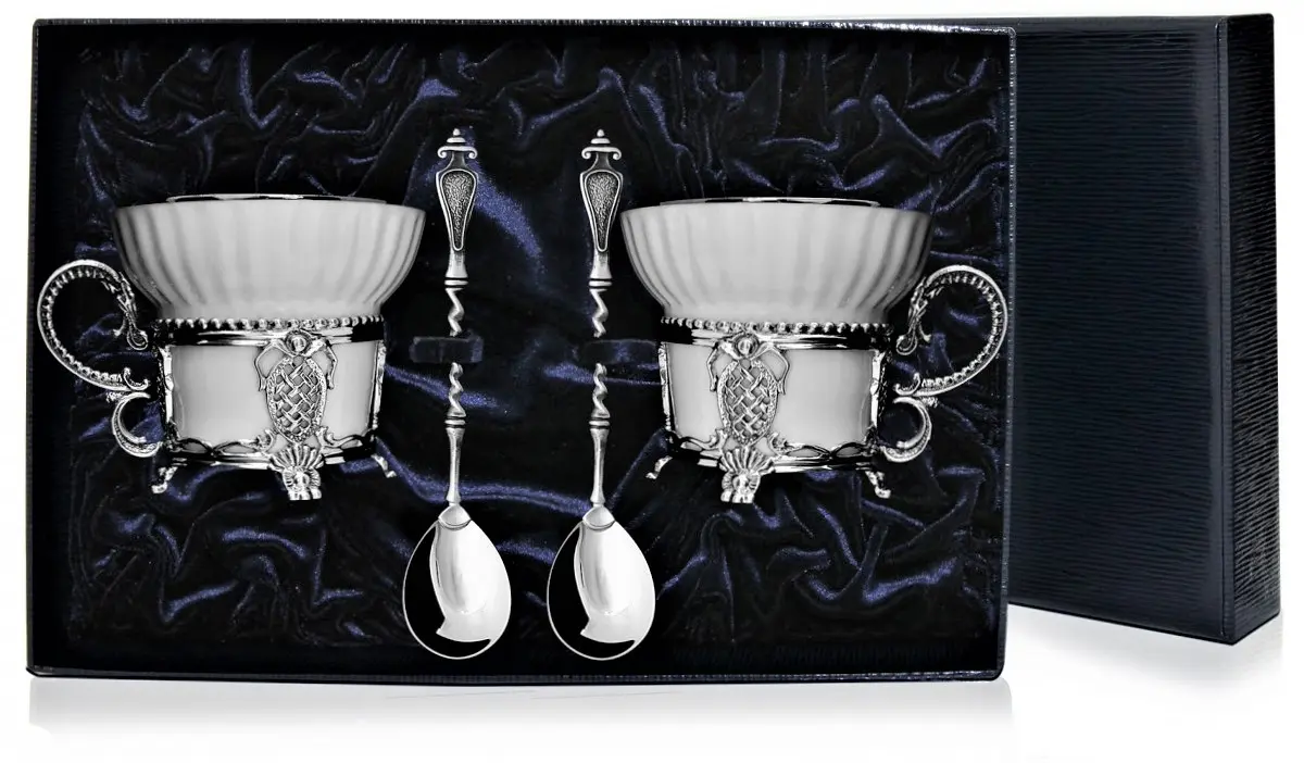 2 чашки чайные «Меценат» с ложками