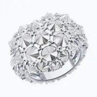 Серебряное кольцо с фианитами «Сердце с шипами»