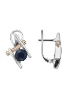 Серьги из серебра ETHNICA с натуральным сапфиром