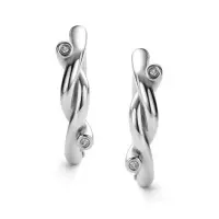 Серьги-конго из серебра с бриллиантом