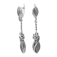 Серебряные серьги «Бастет»