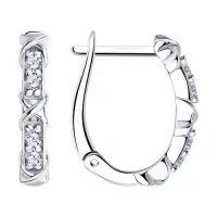 Серьги из серебра с фианитами SOKOLOV Серьги из серебра с фианитами SOKOLOV